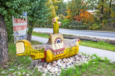 PUSHKIN, RUSSIA - 28 Eylül 2019: Pembe Floyd Anıtı Fotoğrafı