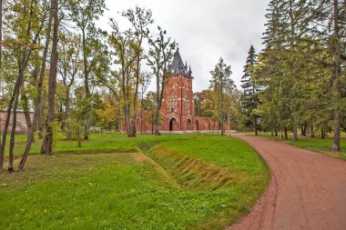 PUSHKIN, Rusya - 21 Eylül 2019: Chapel 'in Fotoğrafı. Alexander Park.
