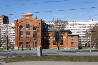 PETERSBURG, RUSSIA - 25 Nisan 2020: Oranienbaum elektrik hattının eski Knyazhevskaya şubesinin fotoğrafı. (Oranela Müzesi)