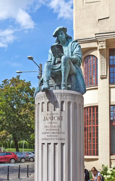 Poznan Polen August 2019 Foto Des Denkmals Für Clemens Janitsky — Stockfoto