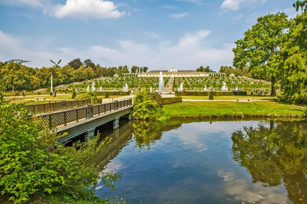 Potsdam Alemania Agosto 2019 Foto Una Gran Fuente Parque Sanssouci — Foto de Stock