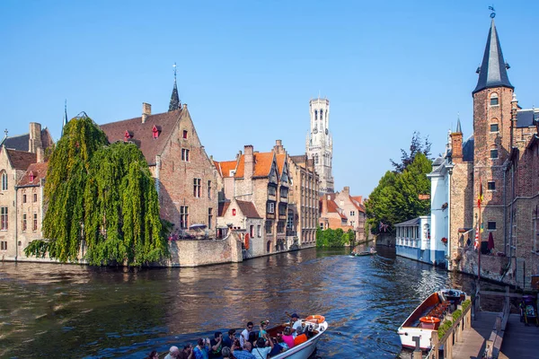 Pintoresco Centro Histórico Ciudad Con Canal Brugge Países Bajos — Foto de Stock