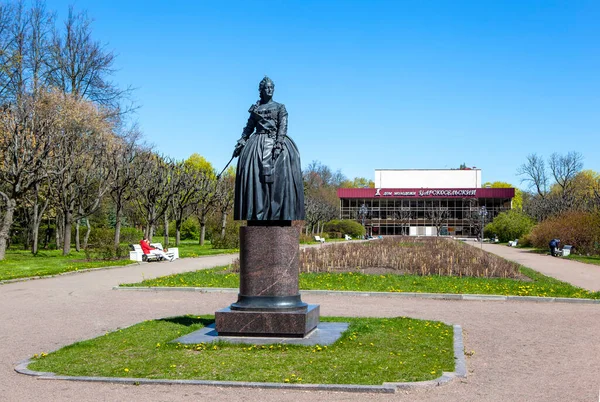 Pushkin Russia May 2020 Photo Monument Catherine — 스톡 사진