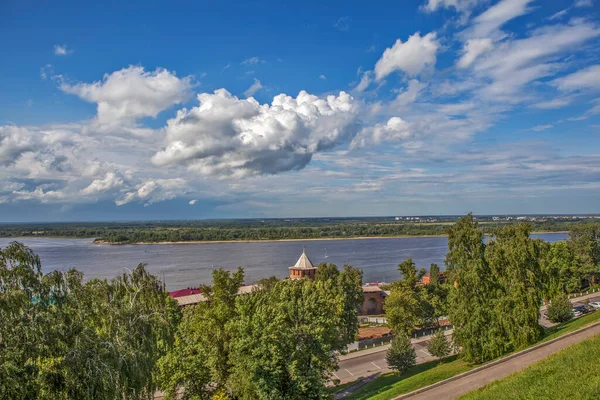 Kremlin Pemandangan Sungai Volga Nizhny Novgorod Rusia — Stok Foto