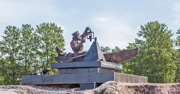 Shlisselburg Russia July 2019 Photo Monument River Boatmen — Stock Photo, Image