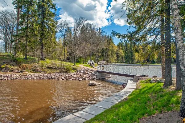 Gyönyörű Kilátás Nyílik Folyóra Parkban — Stock Fotó