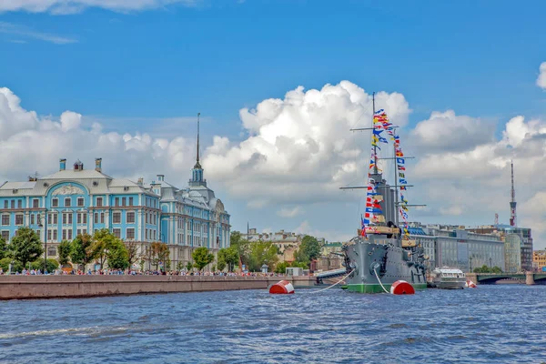 Cruiser Aurora Nakhimov Naval School Petersburg Russia — Stock Photo, Image