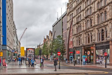 BELFAST, GREAT BRITAIN - 22 AĞUSTOS 2019: Donegall Place