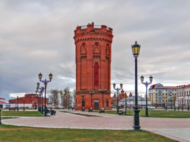 Su kulesi. Remezov Meydanı. Tobolsk 'ta. Tyumen bölgesi