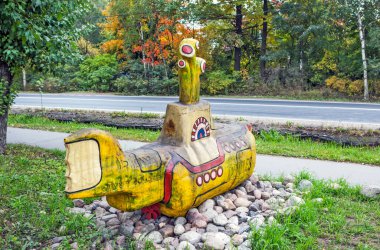 PUSHKIN, RUSSIA - 28 Eylül 2019: Pembe Floyd Anıtı Fotoğrafı