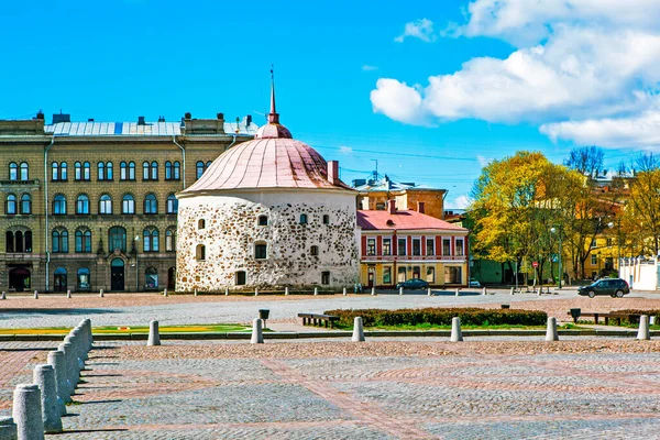 Vyborg Russia May 2020 Photo Market Square Tower — Stock Photo, Image