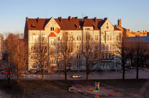 Budynek Mieszkalny Spółki Akcyjnej Pelikan Perspektywa Leningradskiego Vyborg Leningradzki Region — Zdjęcie stockowe
