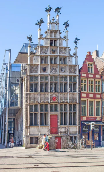 Gent Bélgica Mayo 2018 Foto House Masons Guild Sint Niklaasstraat — Foto de Stock