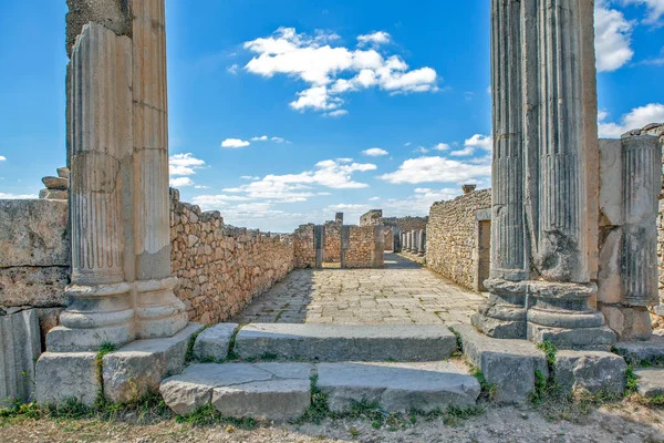 Ruinerna Forntida Strukturer Volubilis Marocko — Stockfoto