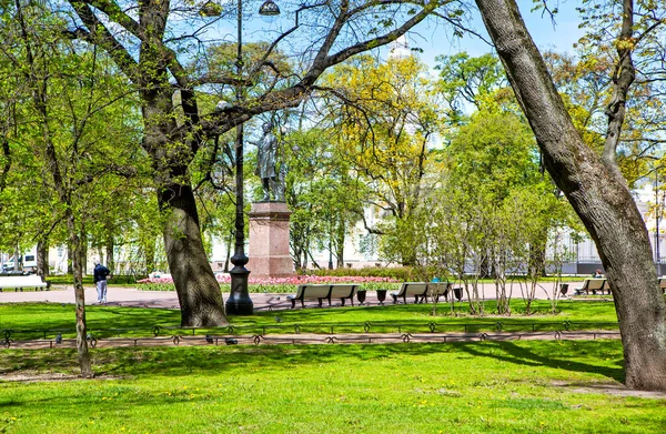 Petersburg Rusland Mei 2020 Foto Van Monument Voor Poesjkin Het — Stockfoto