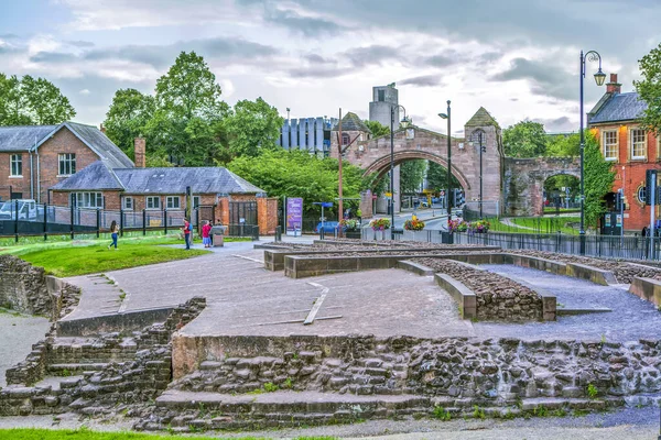 Chester Great Britain August 2019 Photo Remains Medieval Fortress Wall — Stock Photo, Image