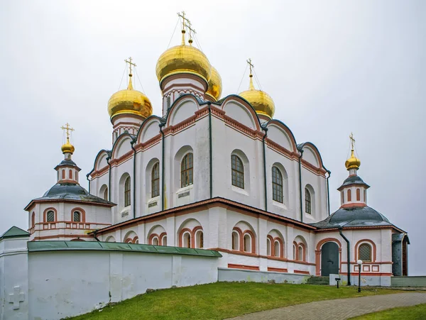 Kathedrale Des Iversky Klosters Unter Bedecktem Himmel Valdai Russland — Stockfoto