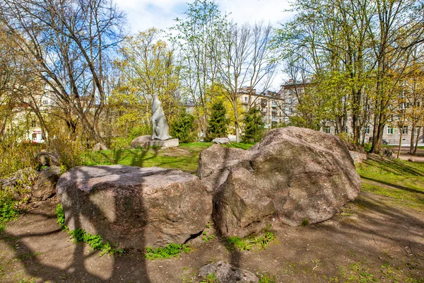 Wyborg Russland Mai 2020 Foto Der Skulptur Wolf Dimov — Stockfoto