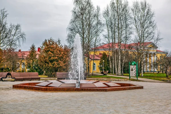 Staraya Russa Russia 2019年12月20日 リゾート内のMuravyv噴水の写真 — ストック写真