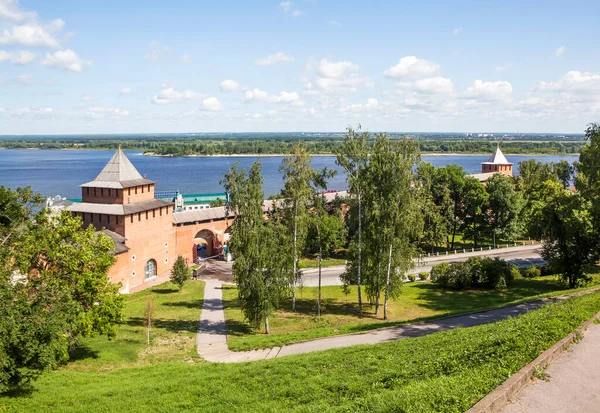 Vista Elevada Del Kremlin Nizhny Novgorod Por Río Rusia — Foto de Stock