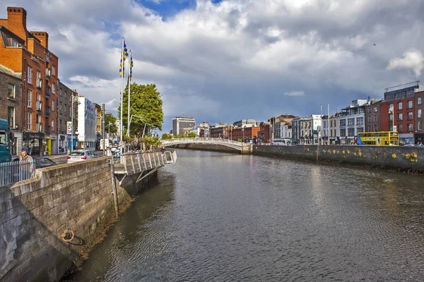 Dublin Irland August 2019 Blick Auf Den Liffey River Und — Stockfoto
