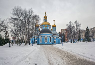 Meryem 'in Doğuşu Katedrali. Ufa. Bashkortostan Cumhuriyeti. - Rusya. 19 Mart 2021
