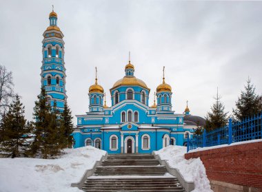 Meryem 'in Doğuşu Katedrali. Ufa. Bashkortostan Cumhuriyeti. - Rusya. 19 Mart 2021