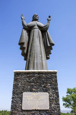 Digor 'da İsa' nın heykeli. Kuzey Osetya. - Rusya. 17 Mayıs 2021