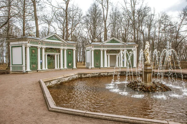 Fuente Adam Callejón Marlinskaya Petrodvorets Peterhof San Petersburgo Rusia Abril —  Fotos de Stock