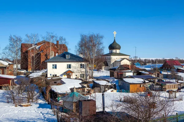 Provinslandskap Med Utsikt Över Treenigheten Och George Katedraler Juryev Polskij — Stockfoto