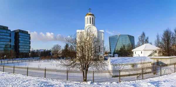Assumption Church Bell Tower Malaya Okhta Petersburg Russia February 2021 — Stock Photo, Image