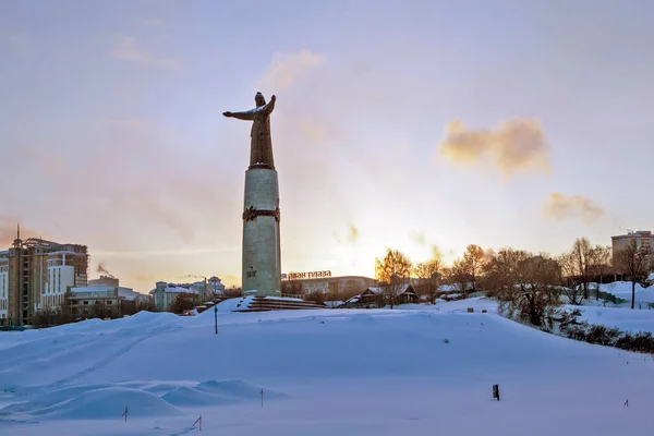 Chuvashia Szimbóluma Anyaasszony Cheboksary Vagyok Chuvash Köztársaság Oroszország 2021 Február — Stock Fotó