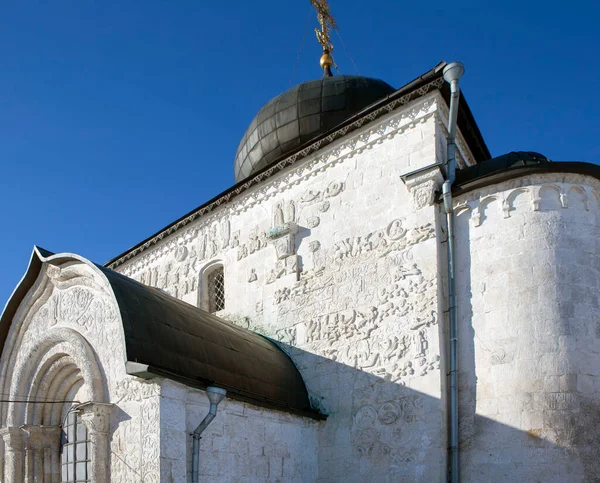 Padrões Pedra Relevos Nas Paredes Catedral São Jorge Yuryev Polsky — Fotografia de Stock