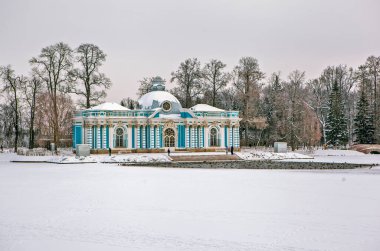 Pavilion Grotto. Catherine Park. Tsarskoe Selo. Puşkin. St. Petersburg 'da. - Rusya. 21 Ocak 2021
