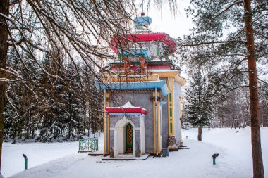 Gıcırtılı çardak. Catherine Park. Tsarskoe Selo. Puşkin. St. Petersburg 'da. - Rusya. 21 Ocak 2021