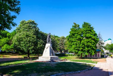 Lermontov anıtı. (1889) Pyatigorsk. Stavropol bölgesi. - Rusya. 20 Mayıs 2021