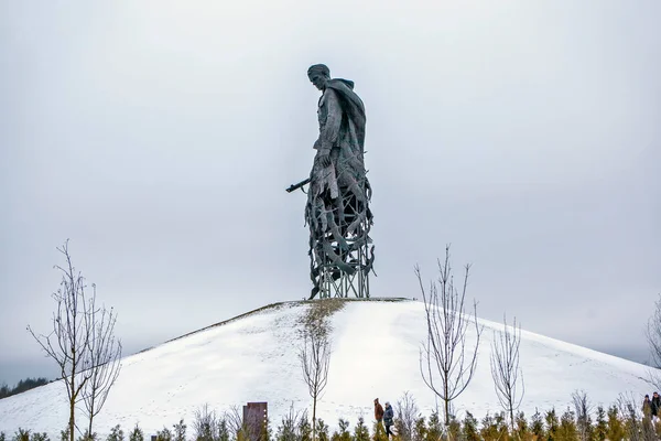 Rzhevsky Memorial Soviet Soldier Cranes Rzhevsky District Tver Region Russia — Stock Photo, Image