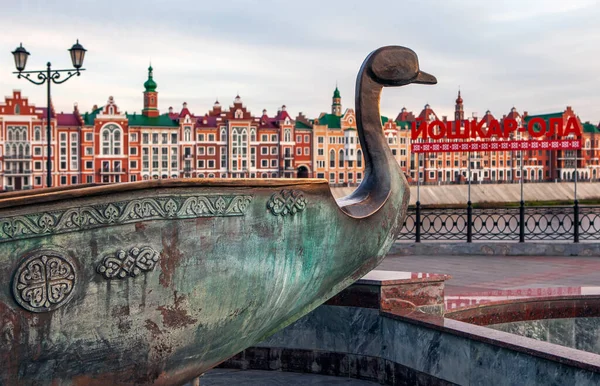 Bow Boat Fragment Monument Peter Fevronia Murom Background Picturesque Embankment — Stock Photo, Image