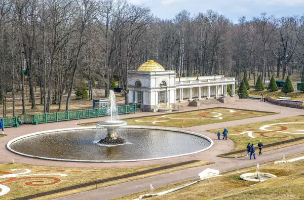 Sculptures Grand Cascade Petrodvorets Peterhof Petersburg Russia April 2021 — Stock Photo, Image