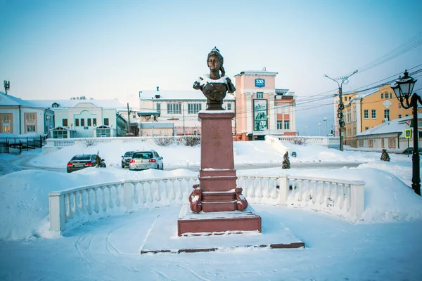 Denkmal Für Katharina Tscheboksary Republik Tschuwaschien Russland Februar 2021 — Stockfoto