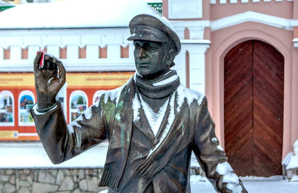 Frammento Del Monumento Ostap Bender Kisa Vorobyaninov Boulevard Del Mercante — Foto Stock