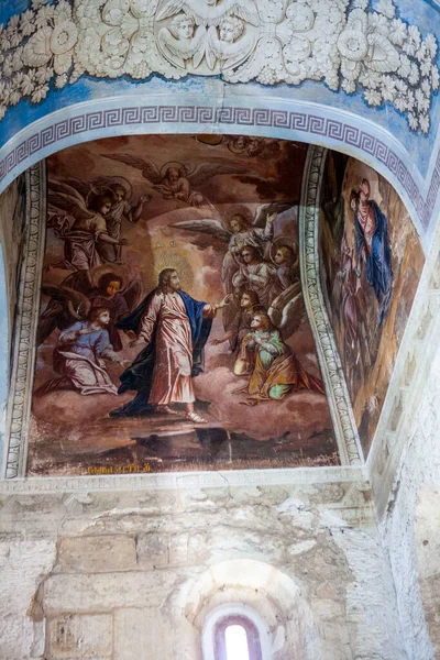 聖ジョージ大聖堂の壁画の断片 ユリエフ ポルスキー ウラジーミル地方 ロシアだ 2021年3月20日 — ストック写真