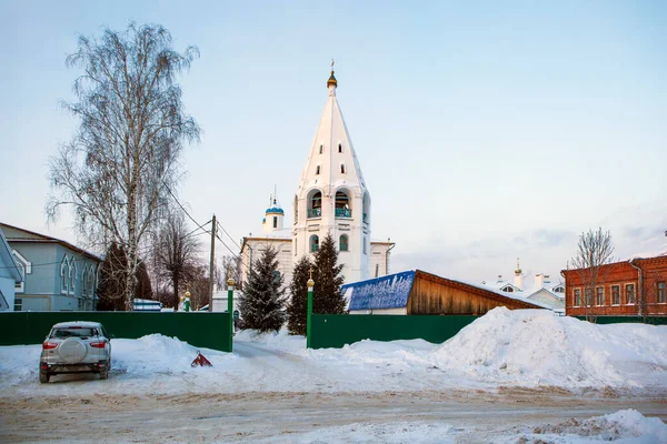 Torre Sino Catedral Vvedensky Cheboksary República Chuvash Rússia Fevereiro 2021 — Fotografia de Stock