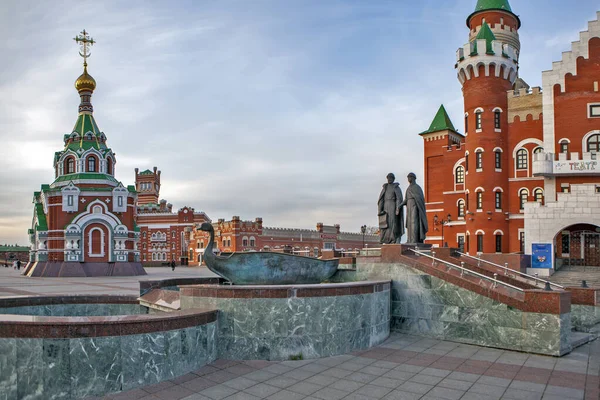 Patriarshaya Square Republican Puppet Theater Fountain Monument Chapel Peter Fevronia — Stock Photo, Image