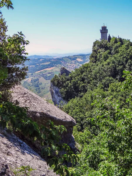 View Fortress Cesta Montale Tower Terza Torre Republic San Marino — Stock Photo, Image