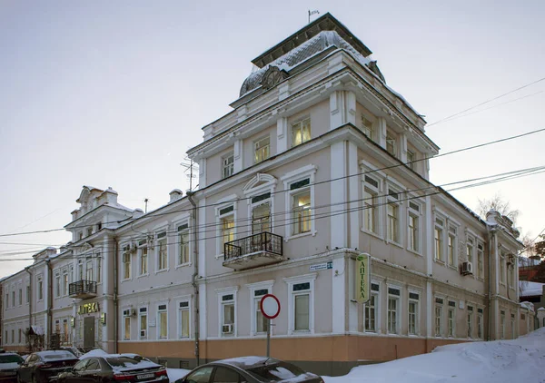 Apothekengebäude Semstwo Steinhaus Tscheboksary Republik Tschuwaschien Russland Februar 2021 — Stockfoto