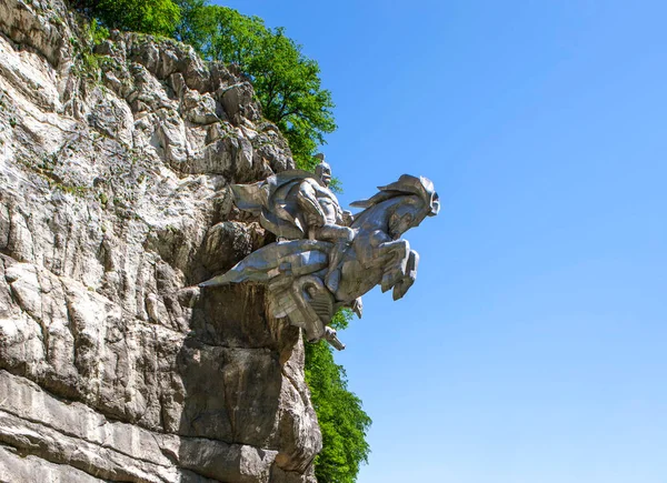 Monument Berget Uastyrdzhi Transkaukasiska Motorvägen Nordossetien Ryssland Maj 2021 — Stockfoto