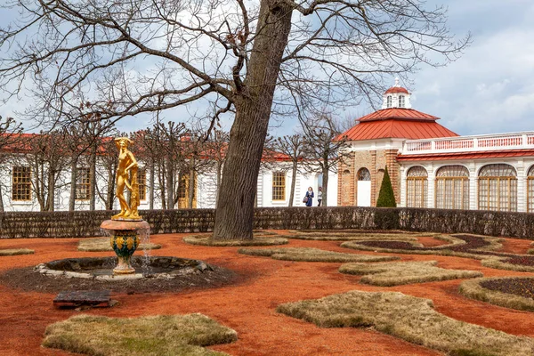 Monplaisir Palácio Jardim Lado Sul Fonte Escultura Jovem Deus Apolo — Fotografia de Stock