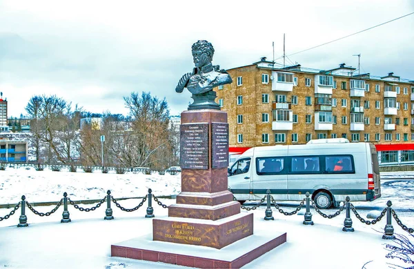 Altábornagy Emlékműve Szeszlavin Rzsov Tver Régió Oroszország 2021 Január — Stock Fotó