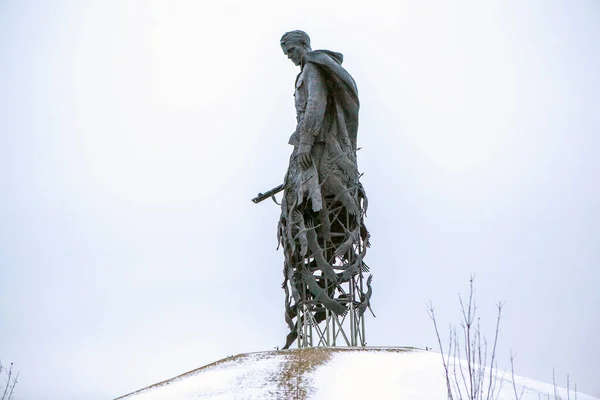 Rzhevsky Memorial Soviet Soldier Cranes Rzhevsky District Tver Region Russia — Stock Photo, Image